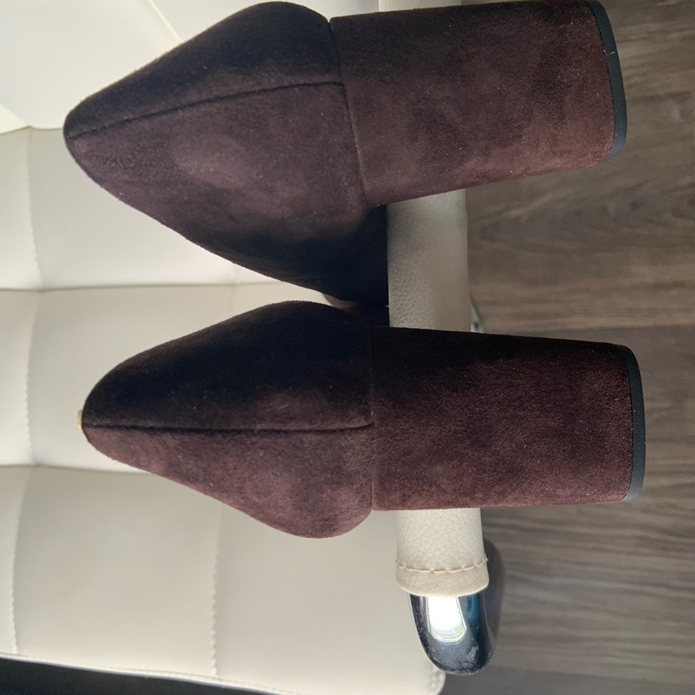 NWT Franco Sarto dark brown suede Pluto pumps - Picture 2 of 5